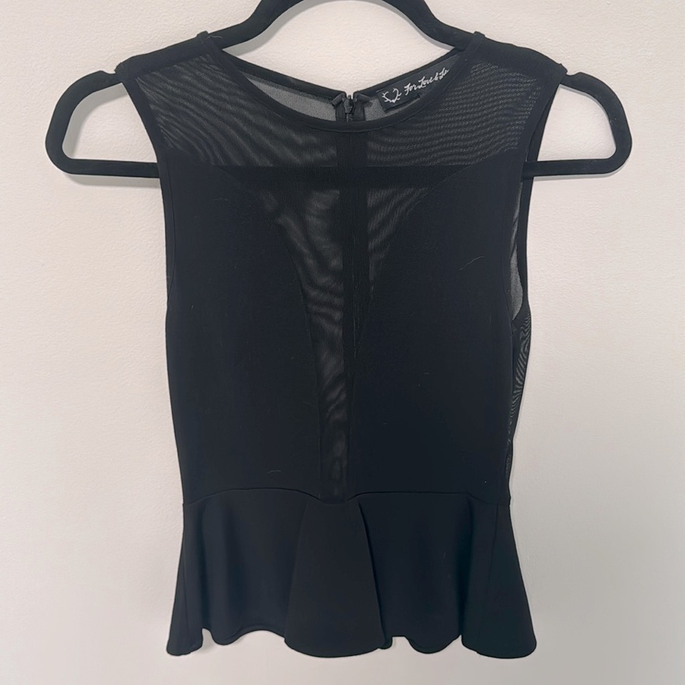 For love and lemons black peplum top